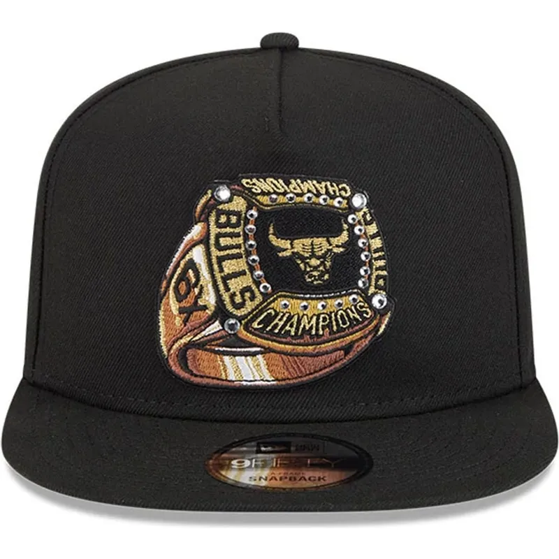 cappello-piatto-nero-snapback-9fifty-a-frame-ring-dei-chicago-bulls-nba-di-new-era