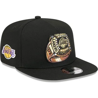 New Era Flat Brim 9FIFTY A Frame Ring Los Angeles Lakers NBA Black Snapback Cap
