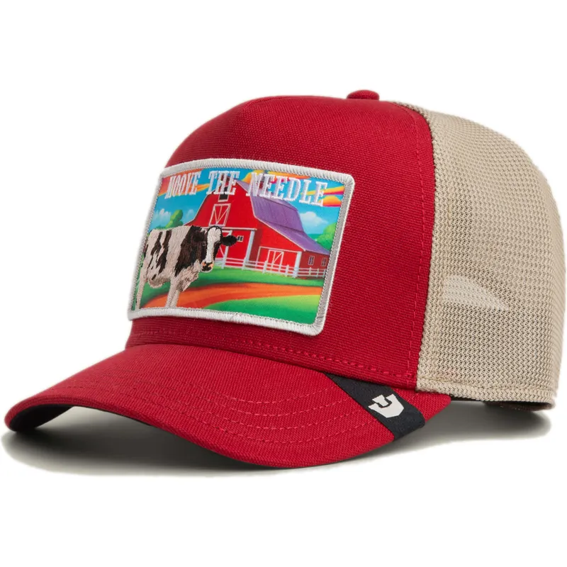 casquette-trucker-rouge-vache-moove-the-needle-greener-grass-the-farm-goorin-bros