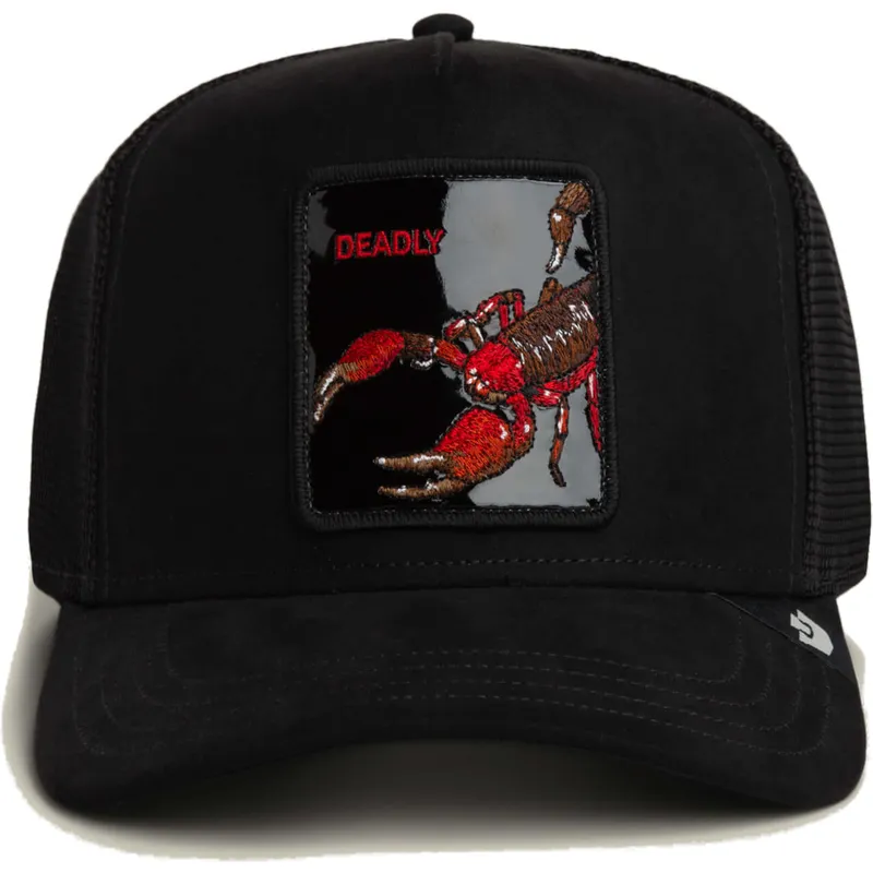 cappellino-trucker-nero-scorpione-deadly-black-out-scorpion-metallic-the-farm-di-goorin-bros