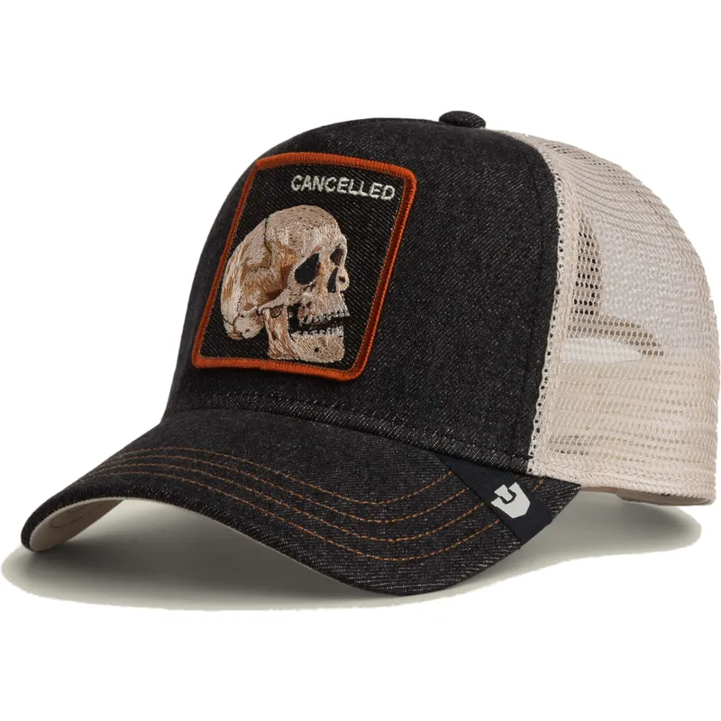 epci-curbata-camionagiu-negru-snapback-cancelled-denim-skull-the-farm-de-goorin-bros