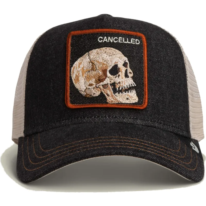 epci-curbata-camionagiu-negru-snapback-cancelled-denim-skull-the-farm-de-goorin-bros