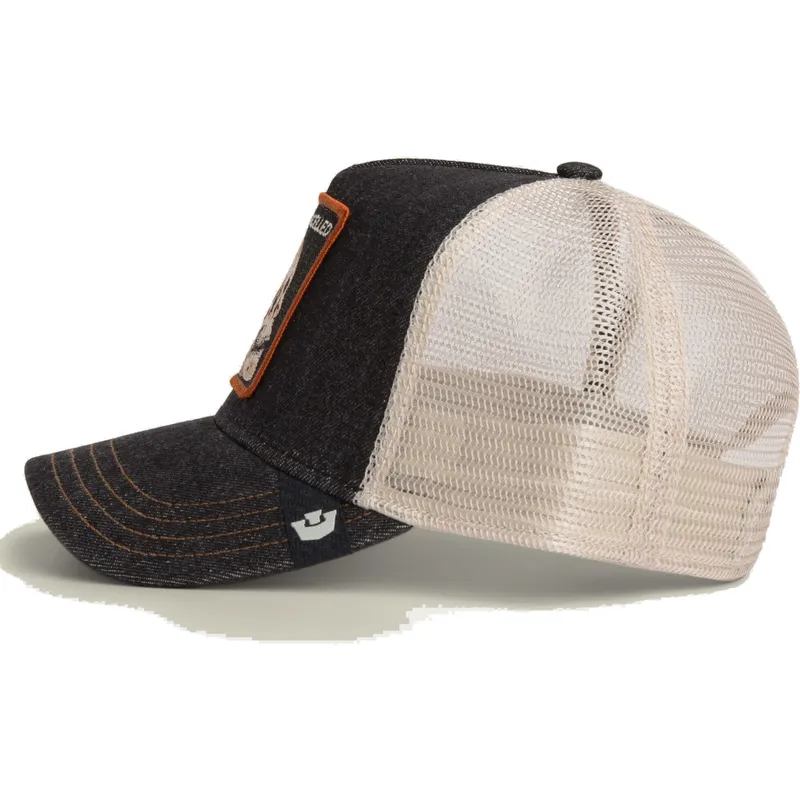 czapka-trucker-czarna-czaszka-cancelled-denim-skull-the-farm-od-goorin-bros