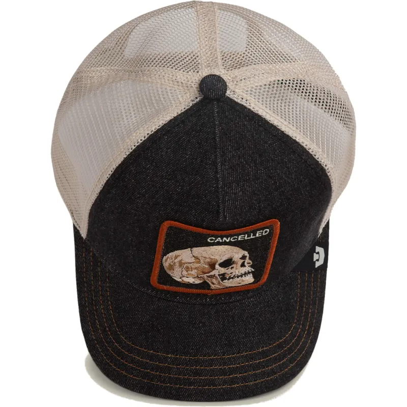 epci-curbata-camionagiu-negru-snapback-cancelled-denim-skull-the-farm-de-goorin-bros