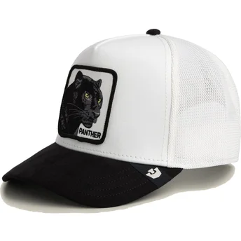 Gorra trucker blanca y negra pantera Microsuede Black Panther The Farm de Goorin Bros.