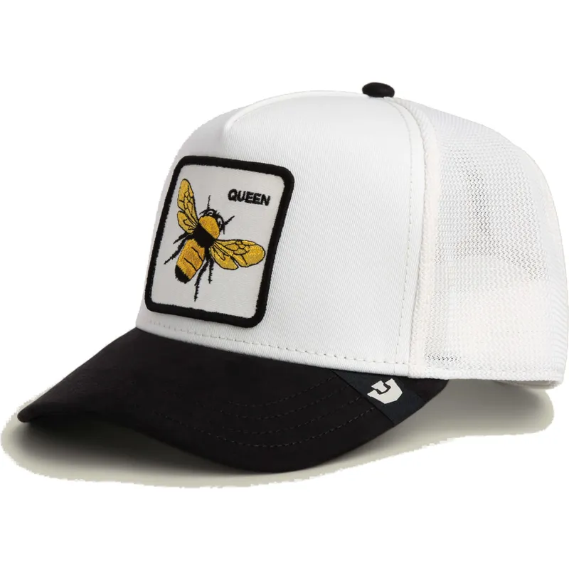 gorra-trucker-blanca-y-negra-abeja-queen-microsuede-bee-the-farm-de-goorin-bros