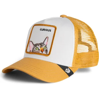 Czapka trucker brązowa dla chłopca kot Curious Cat Mini...