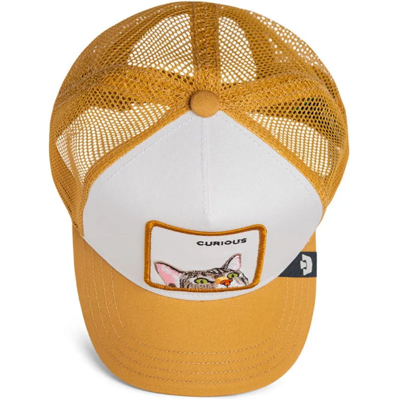 czapka-trucker-brazowa-dla-chlopca-kot-curious-cat-mini-the-farm-od-goorin-bros