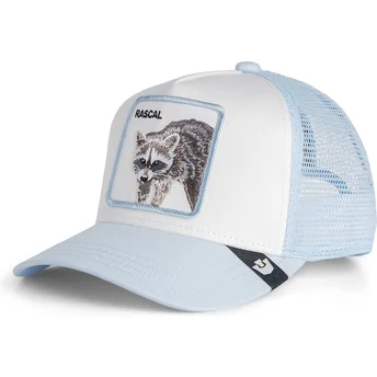Casquette trucker bleue claire pour enfant raton laveur Rascal Raccoon Mini The Farm Goorin Bros.