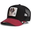 casquette-trucker-noire-et-rouge-chien-crush-top-dog-the-farm-goorin-bros