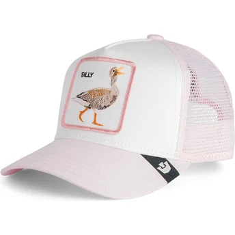Cappellino trucker bianco e rosa per bambino papero...