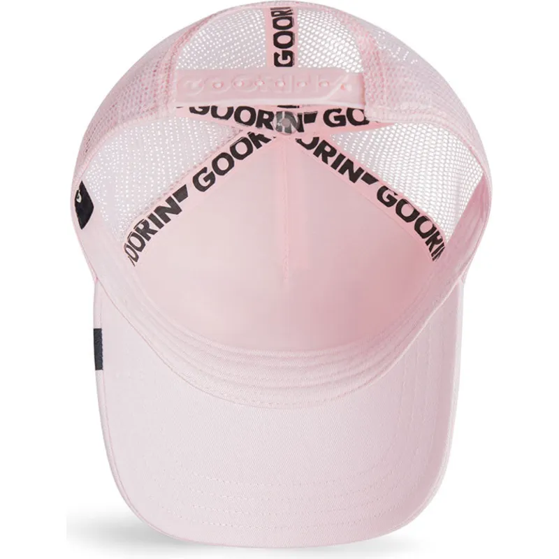 trucker-cap-weiss-und-rosa-fur-jungen-gans-whisper-silly-the-farm-von-goorin-bros