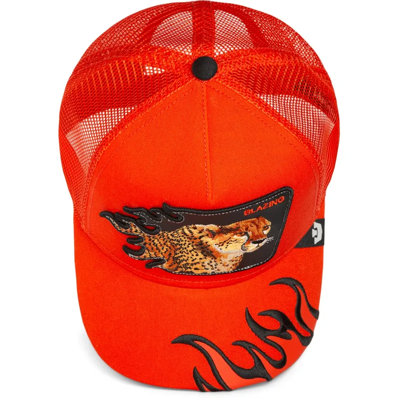 cappellino-trucker-arancione-ghepardo-blazing-flames-the-farm-di-goorin-bros