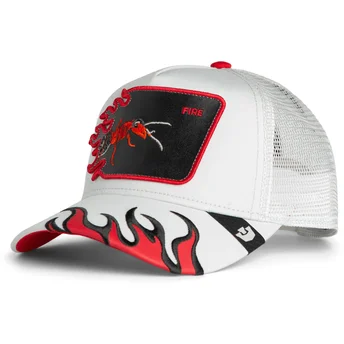 Șepci curbată camionagiu alb snapback hormiga Fire Flames The Farm The Farm de Goorin Bros.