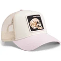trucker-cap-beige-und-rosa-totenkopf-the-cancelled-skull-whisper-the-farm-von-goorin-bros