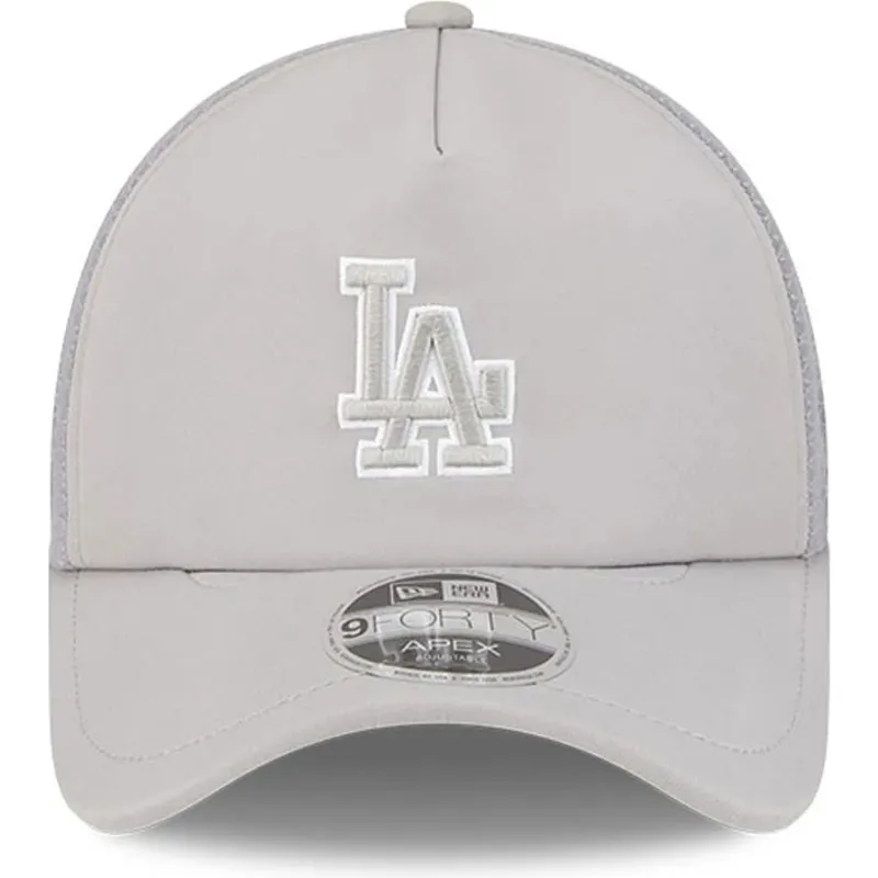 graue-trucker-kappe-9forty-apex-batting-practice-der-los-angeles-dodgers-mlb-von-new-era