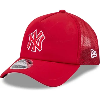 New Era Red Logo 9FORTY APEX Batting Practice New York Yankees MLB Red Trucker Hat