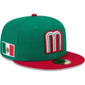 cappello-piatto-verde-chiuso-59fifty-mexico-2026-world-baseball-classic-di-new-era