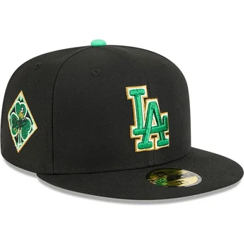 Casquette plate noire ajustée 59FIFTY Saint Patrick's Day Los Angeles Dodgers MLB New Era