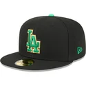 casquette-plate-noire-ajustee-59fifty-saint-patrick-s-day-los-angeles-dodgers-mlb-new-era