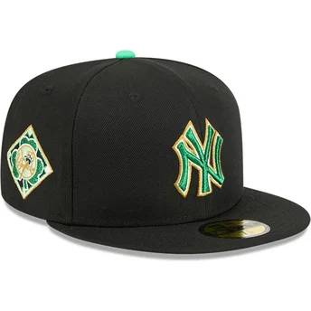 Șepci plată negru ajustat 59FIFTY Saint Patrick's Day de New York Yankees MLB de New Era