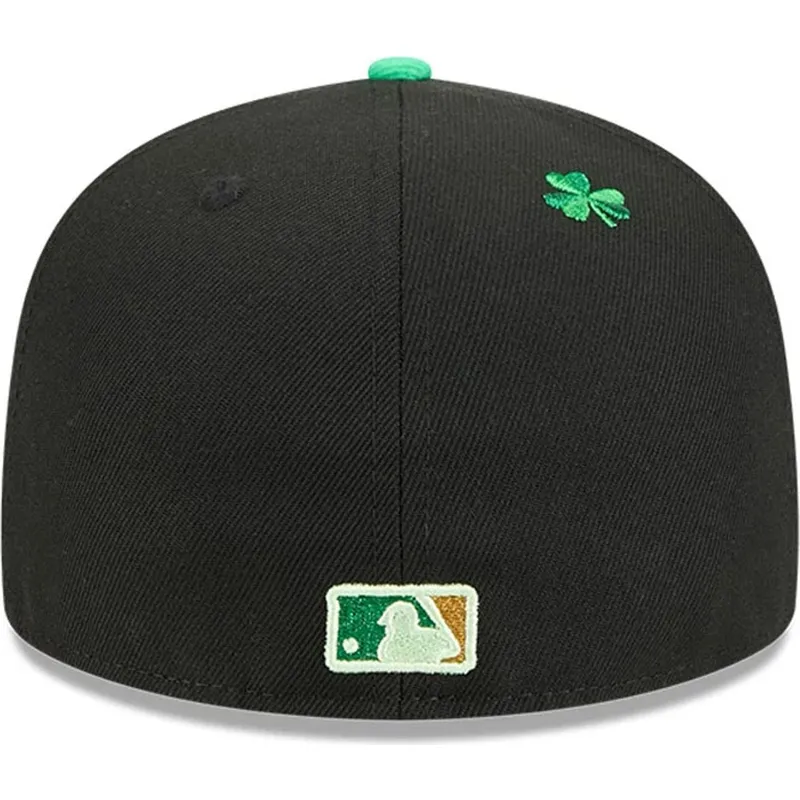 cappello-piatto-nero-aderente-59fifty-saint-patrick-s-day-dei-new-york-yankees-mlb-di-new-era