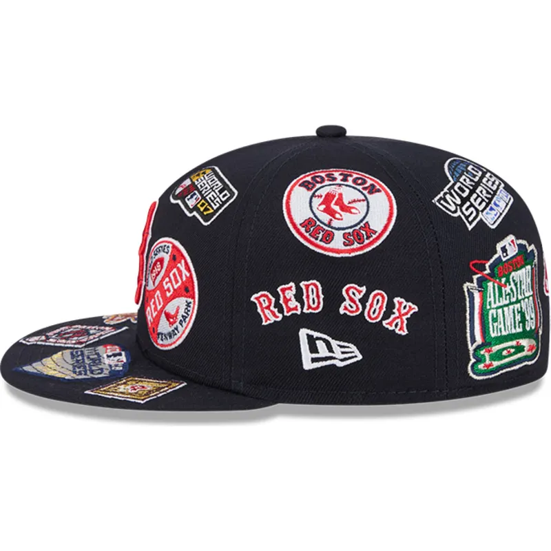 marineblaue-anliegende-59fifty-all-over-flat-cap-der-boston-red-sox-mlb-von-new-era