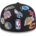 cappello-piatto-nero-aderente-59fifty-all-over-di-nba-di-new-era