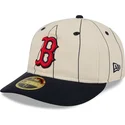 cappellino-curvo-beige-chiuso-59fifty-retro-crown-linen-dei-boston-red-sox-mlb-di-new-era