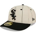 cappello-piatto-beige-chiuso-59fifty-retro-crown-linen-dei-chicago-white-sox-mlb-di-new-era