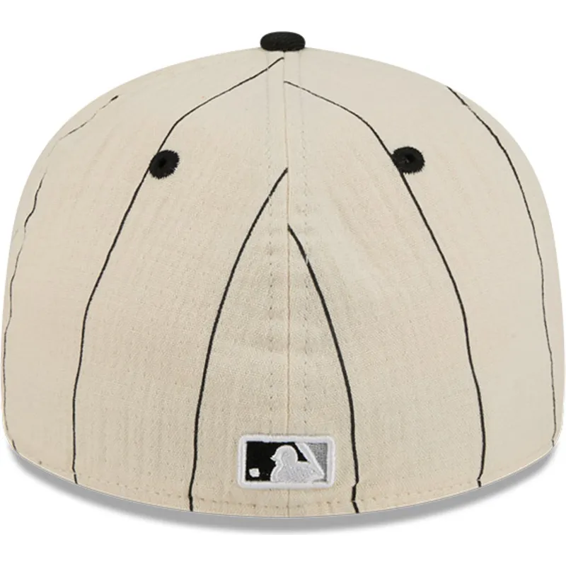 cappello-piatto-beige-chiuso-59fifty-retro-crown-linen-dei-chicago-white-sox-mlb-di-new-era