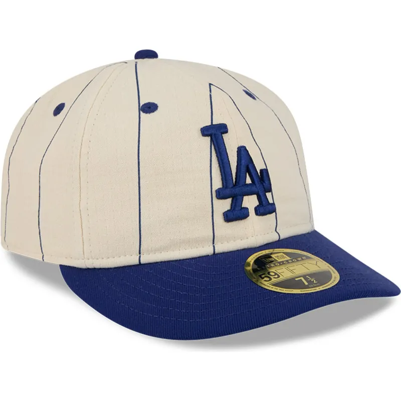 casquette-courbee-beige-ajustee-59fifty-retro-crown-linen-los-angeles-dodgers-mlb-new-era