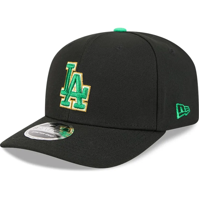 new-era-curved-brim-9seventy-stretch-snap-saint-patrick-s-day-los-angeles-dodgers-mlb-black-snapback-cap