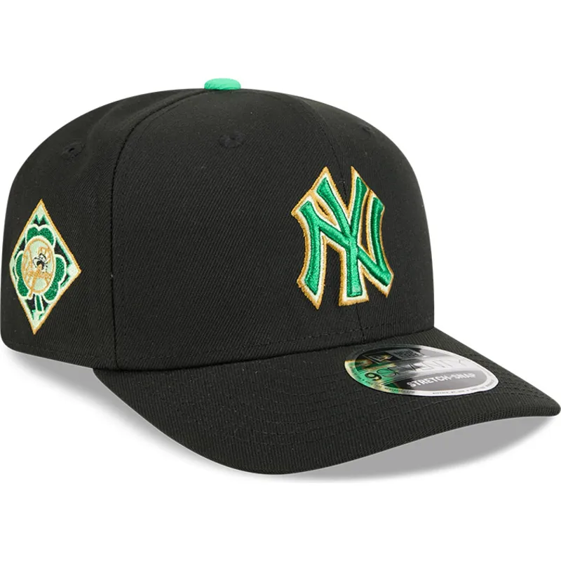 cappellino-curvo-nero-snapback-9seventy-stretch-snap-saint-patrick-s-day-dei-new-york-yankees-mlb-di-new-era