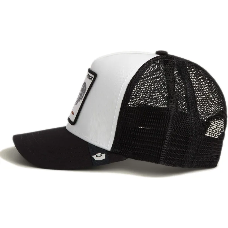 casquette-trucker-blanche-et-noire-coq-cock-rooster-the-farm-goorin-bros