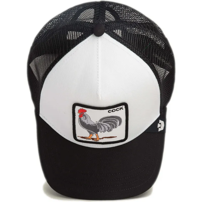 trucker-keps-vit-och-svart-tupp-cock-rooster-the-farm-fran-goorin-bros