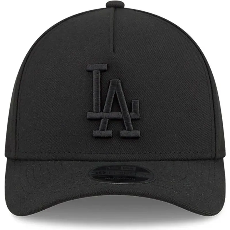 cappellino-curvo-nero-regolabile-con-logo-nero-39thirty-m-crown-a-frame-dei-los-angeles-dodgers-mlb-di-new-era