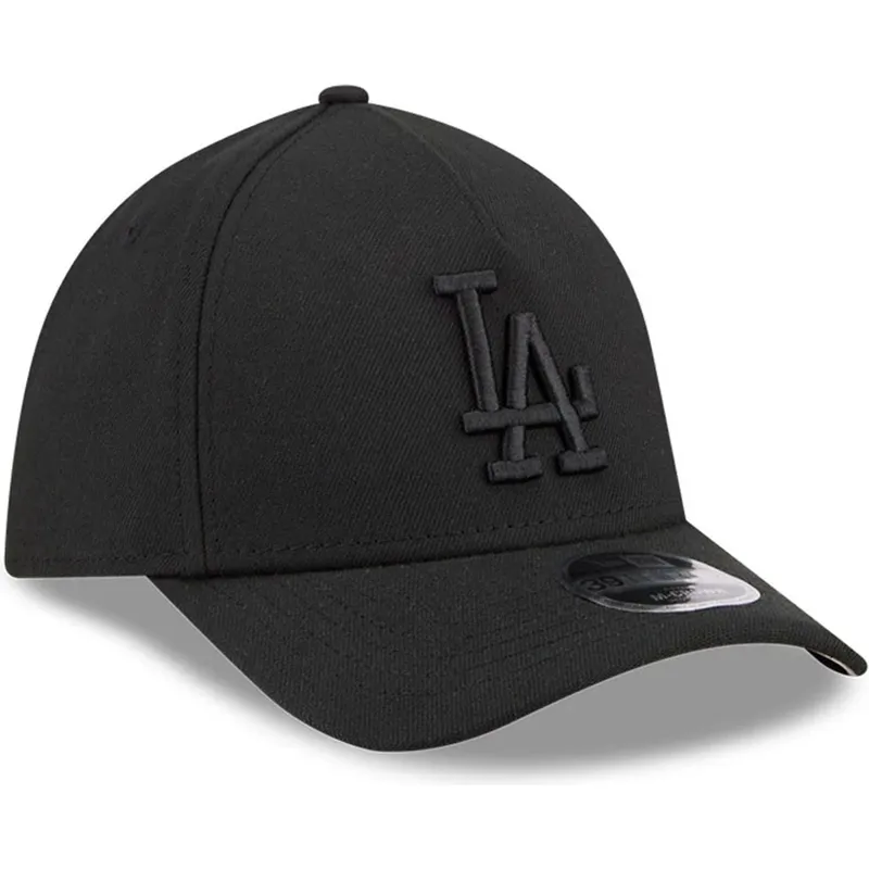 new-era-curved-brim-black-logo-39thirty-m-crown-a-frame-los-angeles-dodgers-mlb-black-fitted-cap