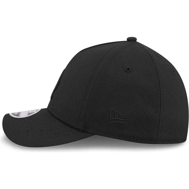 casquette-courbee-noire-ajustee-avec-logo-noir-39thirty-m-crown-a-frame-los-angeles-dodgers-mlb-new-era