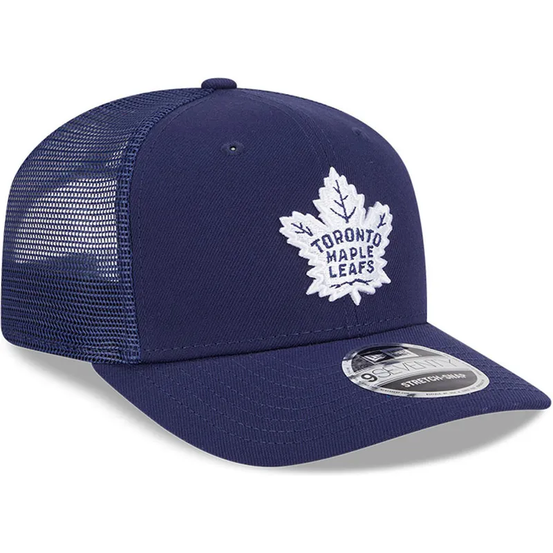 cappellino-trucker-blu-marino-9seventy-stretch-snap-evergreen-di-toronto-maple-leafs-nhl-di-new-era