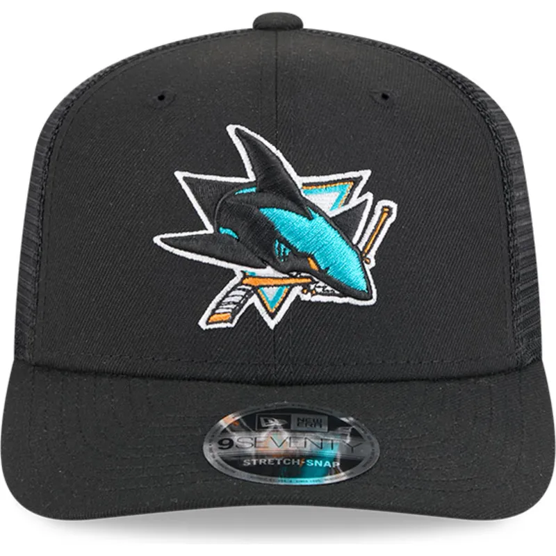 casquette-trucker-noire-9seventy-stretch-snap-evergreen-san-jose-sharks-nhl-new-era