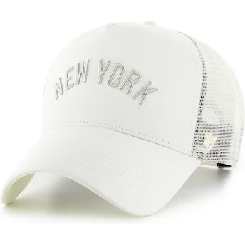 Cappellino trucker beige Offside DT Soft Glow Script dei New York Yankees MLB di 47 Brand