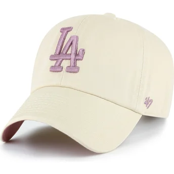 Șepci curbată bej reglabilă Clean Up Ballpark de Los Angeles Dodgers MLB de 47 Brand