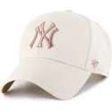 cappellino-curvo-beige-snapback-con-logo-marrone-mvp-ballpark-di-new-york-yankees-mlb-di-47-brand