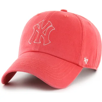 Șepci curbată roșu reglabilă Clean Up Trailer de New York Yankees MLB de 47 Brand