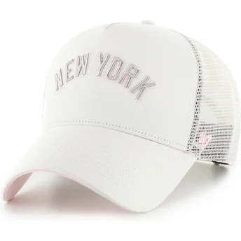 Șepci curbată camionagiu bej snapback rosa Offside DT Soft Glow Script de New York Yankees MLB de 47 Brand