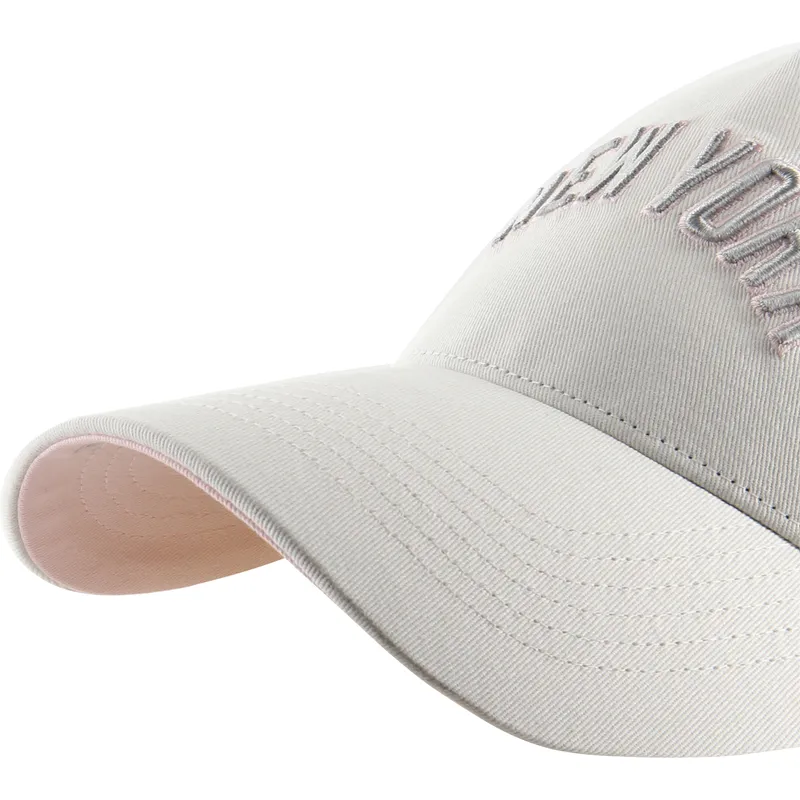 casquette-trucker-beige-et-rose-offside-dt-soft-glow-script-new-york-yankees-mlb-47-brand