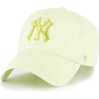 Gorra curva amarilla ajustable con logo amarillo Clean Up No Loop Label de New York Yankees MLB de 47 Brand