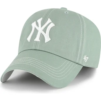 Grüne verstellbare Curved Cap Clean Up Contrast Stitch der New York Yankees MLB von 47 Brand