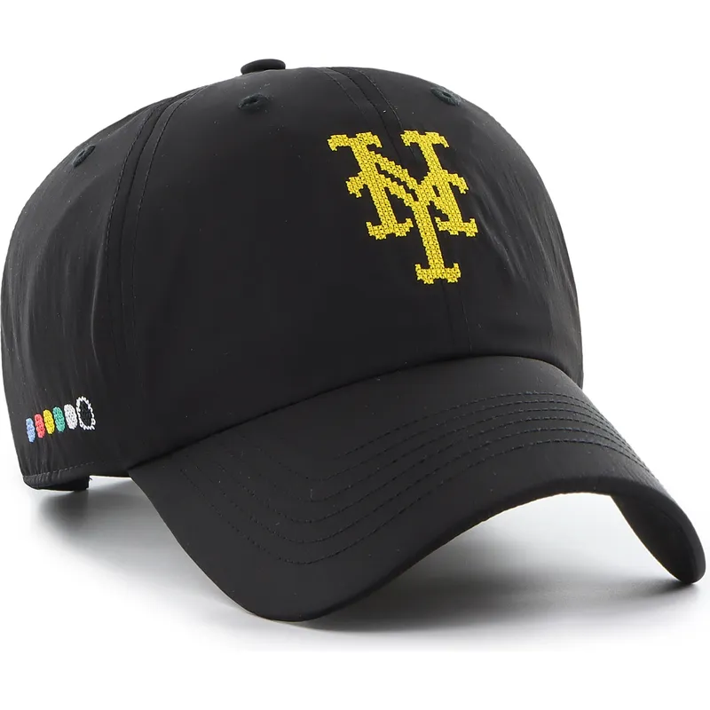 cap-curbata-black-adjustable-strap-clean-up-eight-bit-hero-de-new-york-mets-mlb-de-47-brand